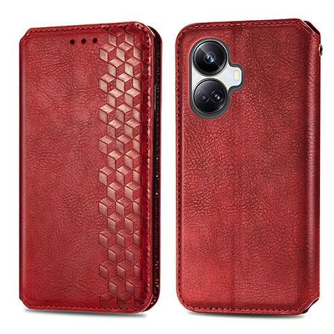 Custodia Portafoglio In Pelle Cover con Supporto S01D per Realme 10 Pro+ Plus 5G Rosso