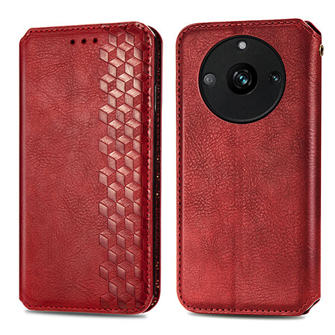 Custodia Portafoglio In Pelle Cover con Supporto S01D per Realme 11 Pro+ Plus 5G Rosso