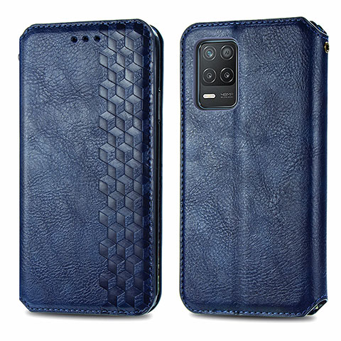 Custodia Portafoglio In Pelle Cover con Supporto S01D per Realme 9 5G India Blu