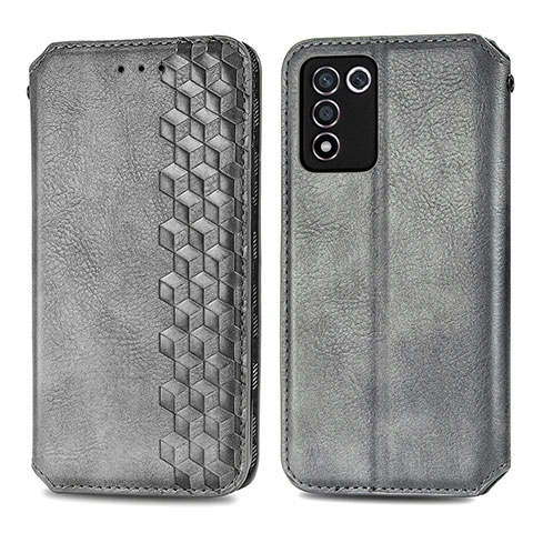 Custodia Portafoglio In Pelle Cover con Supporto S01D per Realme 9 SE 5G Grigio