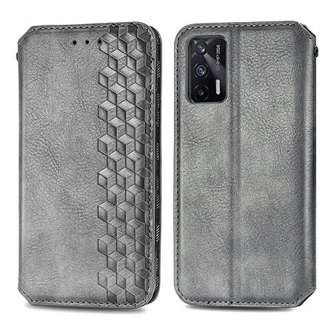 Custodia Portafoglio In Pelle Cover con Supporto S01D per Realme GT 5G Grigio