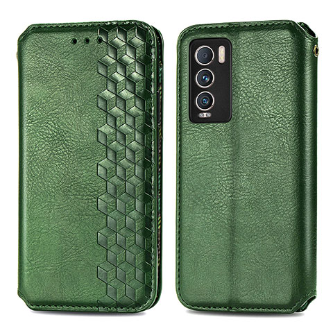 Custodia Portafoglio In Pelle Cover con Supporto S01D per Realme GT Master Explorer 5G Verde