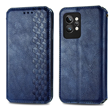 Custodia Portafoglio In Pelle Cover con Supporto S01D per Realme GT2 Pro 5G Blu