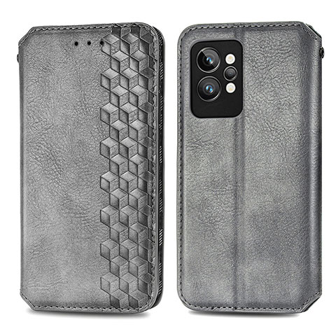 Custodia Portafoglio In Pelle Cover con Supporto S01D per Realme GT2 Pro 5G Grigio