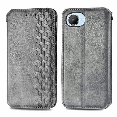 Custodia Portafoglio In Pelle Cover con Supporto S01D per Realme Narzo 50i Prime Grigio