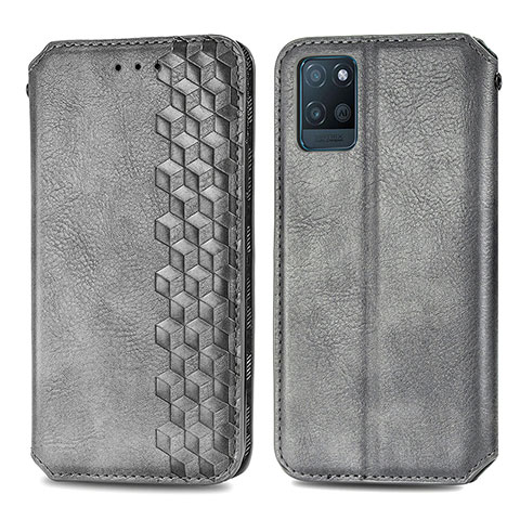 Custodia Portafoglio In Pelle Cover con Supporto S01D per Realme V11s 5G Grigio