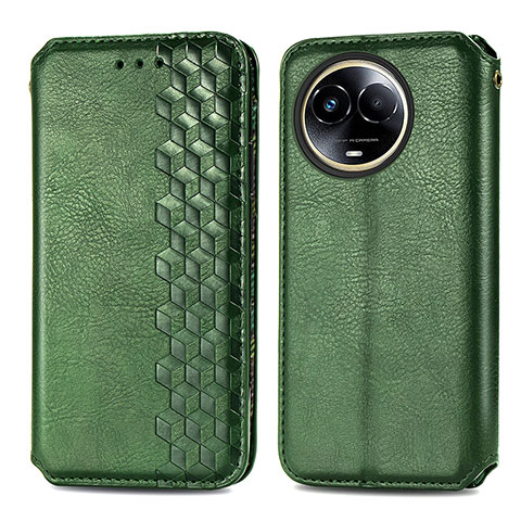 Custodia Portafoglio In Pelle Cover con Supporto S01D per Realme V50 5G Verde