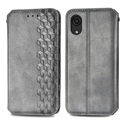 Custodia Portafoglio In Pelle Cover con Supporto S01D per Samsung Galaxy A03 Core Grigio