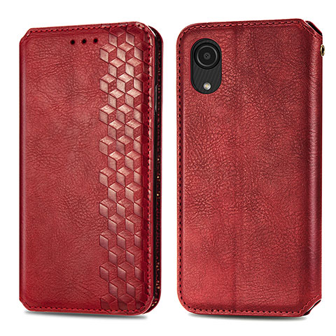 Custodia Portafoglio In Pelle Cover con Supporto S01D per Samsung Galaxy A03 Core Rosso