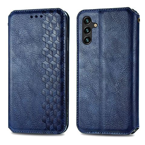 Custodia Portafoglio In Pelle Cover con Supporto S01D per Samsung Galaxy A04s Blu