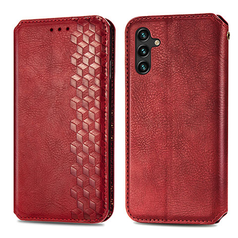 Custodia Portafoglio In Pelle Cover con Supporto S01D per Samsung Galaxy A04s Rosso