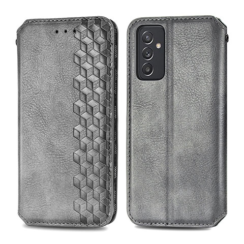 Custodia Portafoglio In Pelle Cover con Supporto S01D per Samsung Galaxy A15 4G Grigio