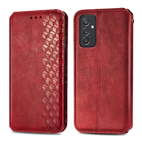 Custodia Portafoglio In Pelle Cover con Supporto S01D per Samsung Galaxy A15 4G Rosso