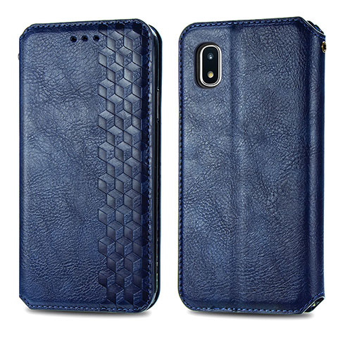 Custodia Portafoglio In Pelle Cover con Supporto S01D per Samsung Galaxy A20 SC-02M SCV46 Blu