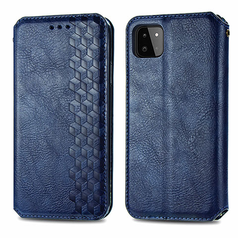 Custodia Portafoglio In Pelle Cover con Supporto S01D per Samsung Galaxy A22 5G Blu