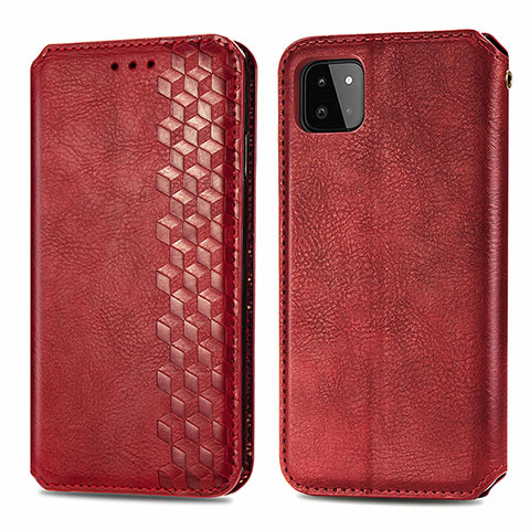 Custodia Portafoglio In Pelle Cover con Supporto S01D per Samsung Galaxy A22s 5G Rosso