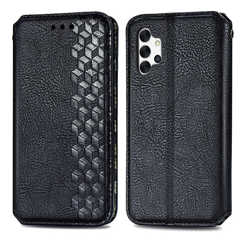 Custodia Portafoglio In Pelle Cover con Supporto S01D per Samsung Galaxy A32 4G Nero