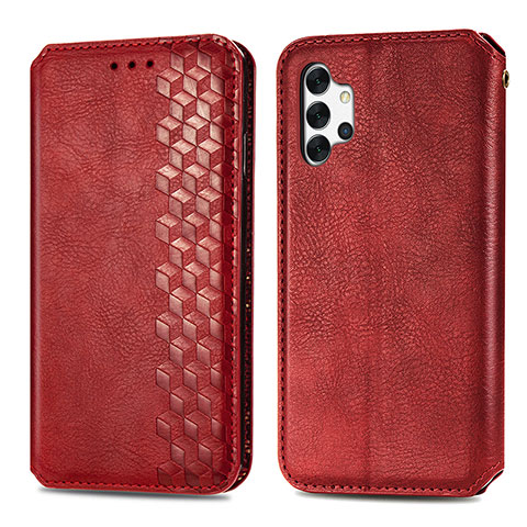 Custodia Portafoglio In Pelle Cover con Supporto S01D per Samsung Galaxy A32 4G Rosso