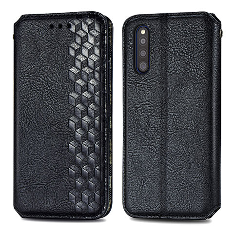 Custodia Portafoglio In Pelle Cover con Supporto S01D per Samsung Galaxy A41 SC-41A Nero