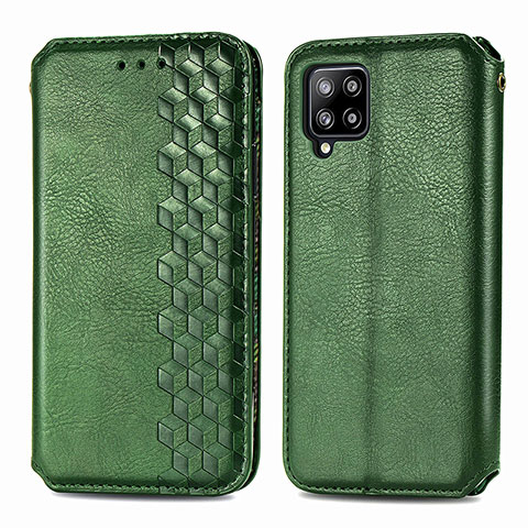 Custodia Portafoglio In Pelle Cover con Supporto S01D per Samsung Galaxy A42 5G Verde