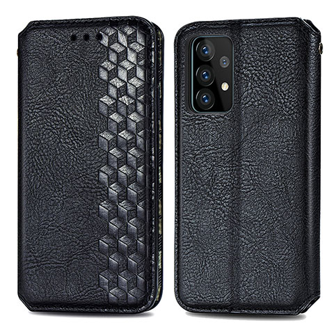 Custodia Portafoglio In Pelle Cover con Supporto S01D per Samsung Galaxy A52 4G Nero