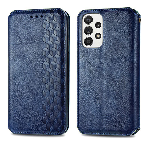 Custodia Portafoglio In Pelle Cover con Supporto S01D per Samsung Galaxy A53 5G Blu