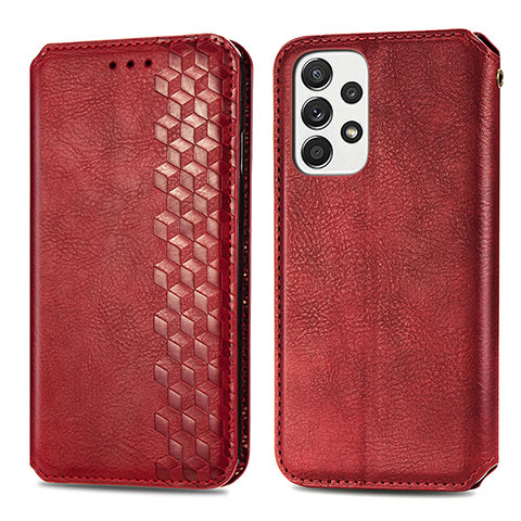 Custodia Portafoglio In Pelle Cover con Supporto S01D per Samsung Galaxy A53 5G Rosso