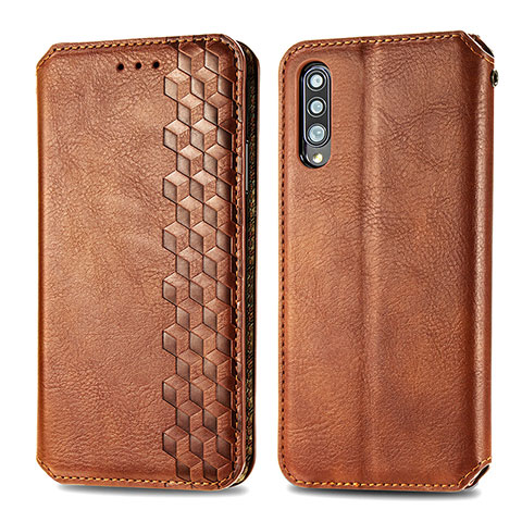 Custodia Portafoglio In Pelle Cover con Supporto S01D per Samsung Galaxy A70 Marrone