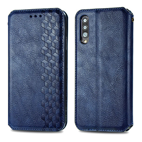 Custodia Portafoglio In Pelle Cover con Supporto S01D per Samsung Galaxy A70S Blu