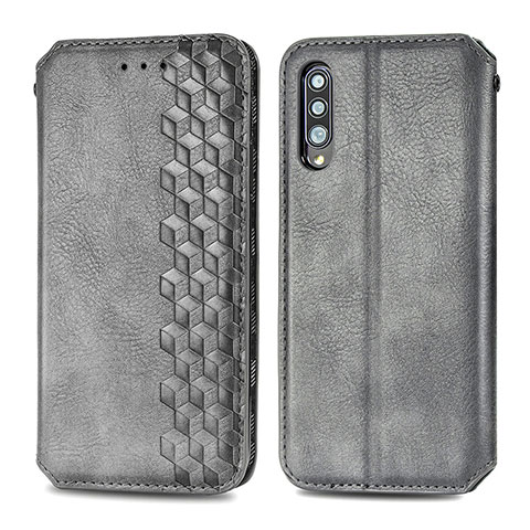 Custodia Portafoglio In Pelle Cover con Supporto S01D per Samsung Galaxy A70S Grigio