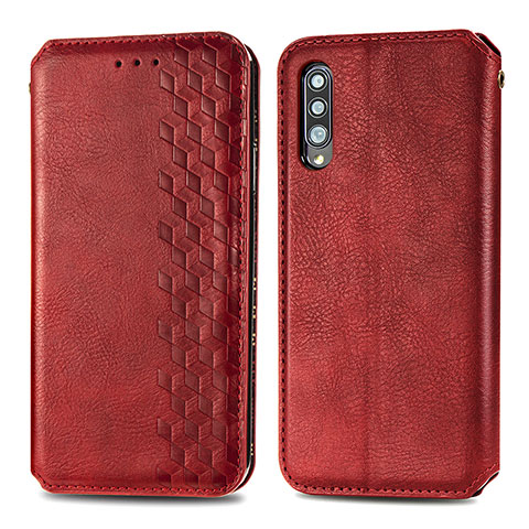 Custodia Portafoglio In Pelle Cover con Supporto S01D per Samsung Galaxy A70S Rosso