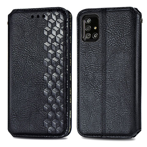 Custodia Portafoglio In Pelle Cover con Supporto S01D per Samsung Galaxy A71 5G Nero