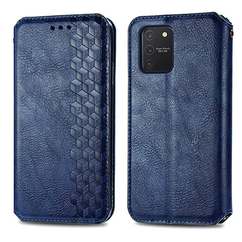 Custodia Portafoglio In Pelle Cover con Supporto S01D per Samsung Galaxy A91 Blu