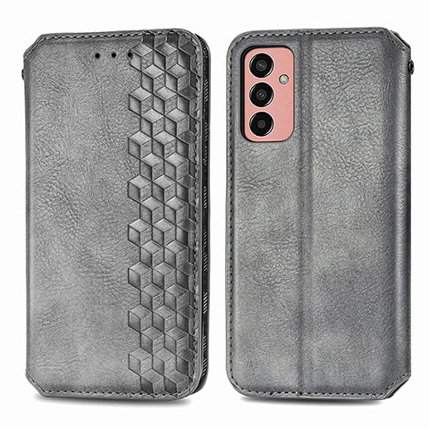 Custodia Portafoglio In Pelle Cover con Supporto S01D per Samsung Galaxy F13 4G Grigio