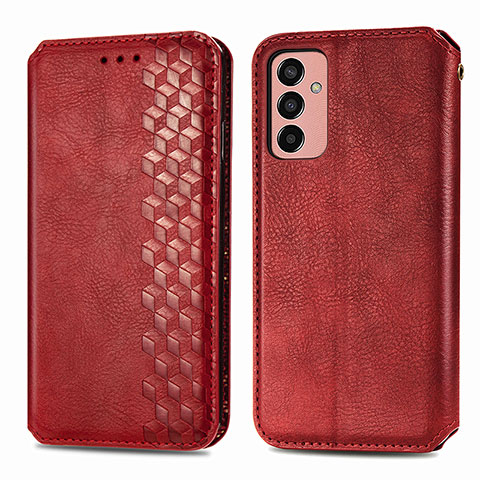 Custodia Portafoglio In Pelle Cover con Supporto S01D per Samsung Galaxy F13 4G Rosso