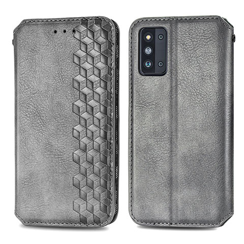 Custodia Portafoglio In Pelle Cover con Supporto S01D per Samsung Galaxy F52 5G Grigio