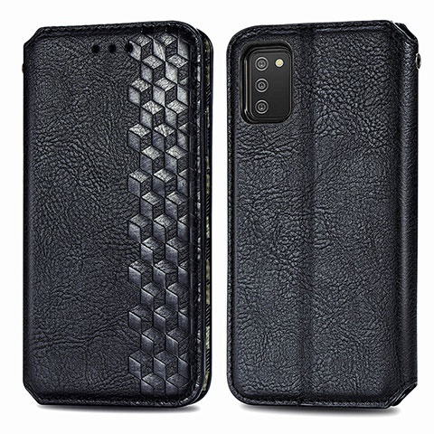 Custodia Portafoglio In Pelle Cover con Supporto S01D per Samsung Galaxy M02s Nero