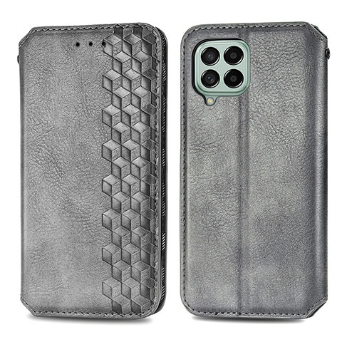 Custodia Portafoglio In Pelle Cover con Supporto S01D per Samsung Galaxy M53 5G Grigio