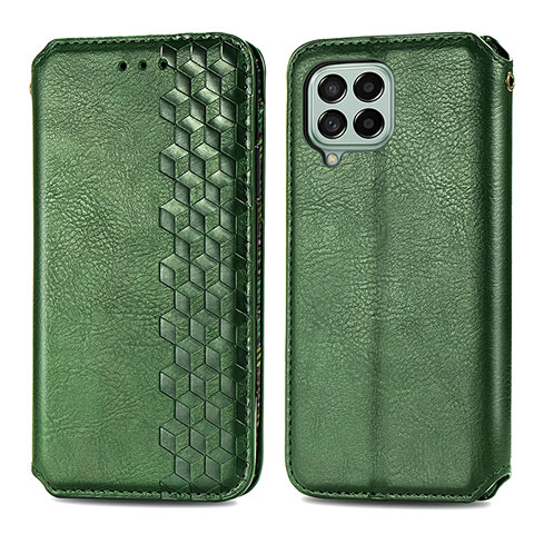 Custodia Portafoglio In Pelle Cover con Supporto S01D per Samsung Galaxy M53 5G Verde