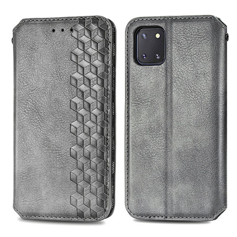 Custodia Portafoglio In Pelle Cover con Supporto S01D per Samsung Galaxy M60s Grigio