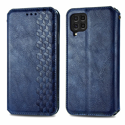 Custodia Portafoglio In Pelle Cover con Supporto S01D per Samsung Galaxy M62 4G Blu