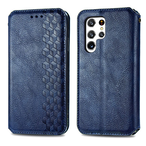 Custodia Portafoglio In Pelle Cover con Supporto S01D per Samsung Galaxy S25 Ultra 5G Blu