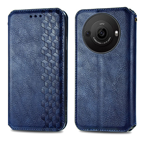 Custodia Portafoglio In Pelle Cover con Supporto S01D per Sharp Aquos R8 Pro Blu