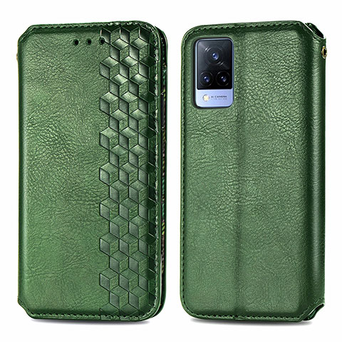 Custodia Portafoglio In Pelle Cover con Supporto S01D per Vivo V21 5G Verde