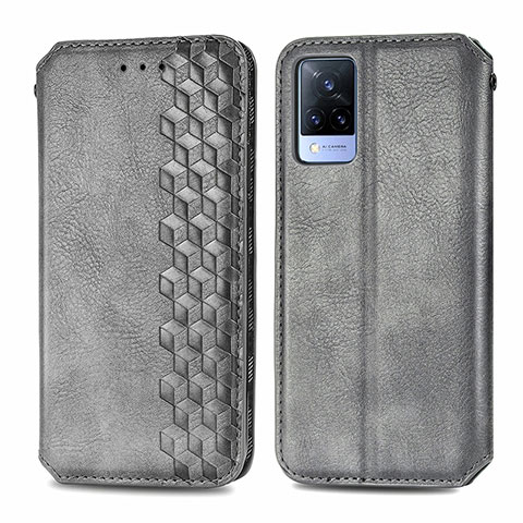 Custodia Portafoglio In Pelle Cover con Supporto S01D per Vivo V21s 5G Grigio