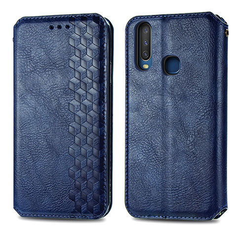 Custodia Portafoglio In Pelle Cover con Supporto S01D per Vivo Y11 Blu