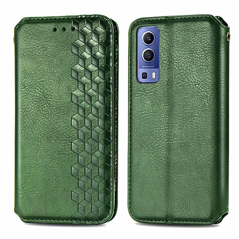 Custodia Portafoglio In Pelle Cover con Supporto S01D per Vivo Y75s 5G Verde