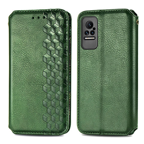 Custodia Portafoglio In Pelle Cover con Supporto S01D per Xiaomi Civi 1S 5G Verde