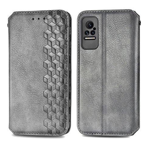 Custodia Portafoglio In Pelle Cover con Supporto S01D per Xiaomi Civi 5G Grigio