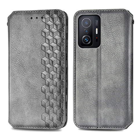 Custodia Portafoglio In Pelle Cover con Supporto S01D per Xiaomi Mi 11T 5G Grigio